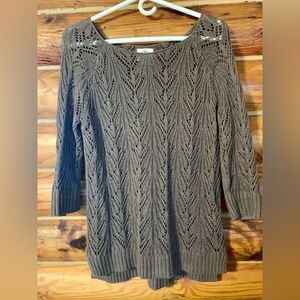 St. John’s Bay Lace Crochet Sweater Medium